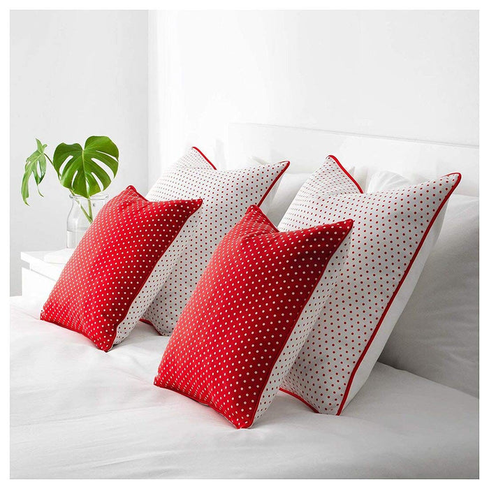 Digital Shoppy IKEA Cushion Cover, red, White, 50x50 cm  - Pack of 2 -buy Removable, Decorative, Cushion, Pillow, Room decor, Protection, Colors, Patterns, Designs, Easy to clean or replace-00426258