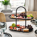 Digital Shoppy IKEA Serving stand, two tiers, blackfor decoration, Kitchenware & tableware, Serveware, Cake & serving stands. dinnerware, home- 30539522, A minimalist two-tier serving stand from IKEA in black. The stand is made of metal and the top tier is smaller than the bottom tier. 