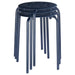 digital shoppy ikea stool , An image of IKEA's blue stool - 45 cm, with a simple and elegant design, placed in a bedroom as a side table, holding a lamp and a few decorative items. 10415810