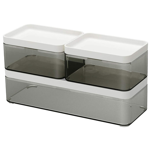 Ikea BROGRUND Box, Set of 3, Transparent Grey, White - digitalshoppy.in