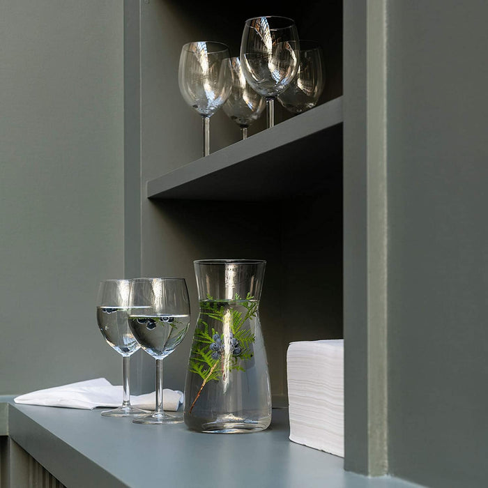 Durable and easy-to-clean clear glass wine glasses from IKEA, ideal for frequent use.