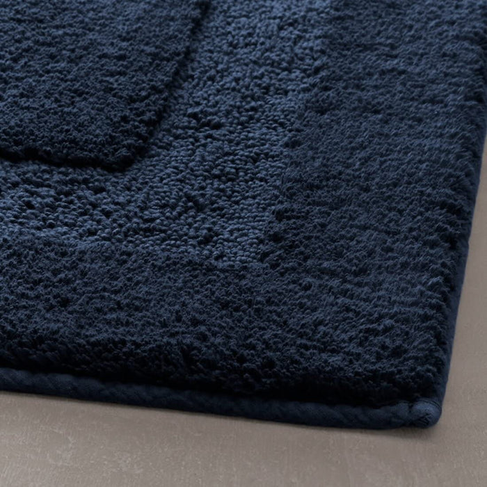 Thick and luxurious blue bath mat from IKEA, with a plush texture that provides comfort and warmth to your feet after a shower or bath 50500137