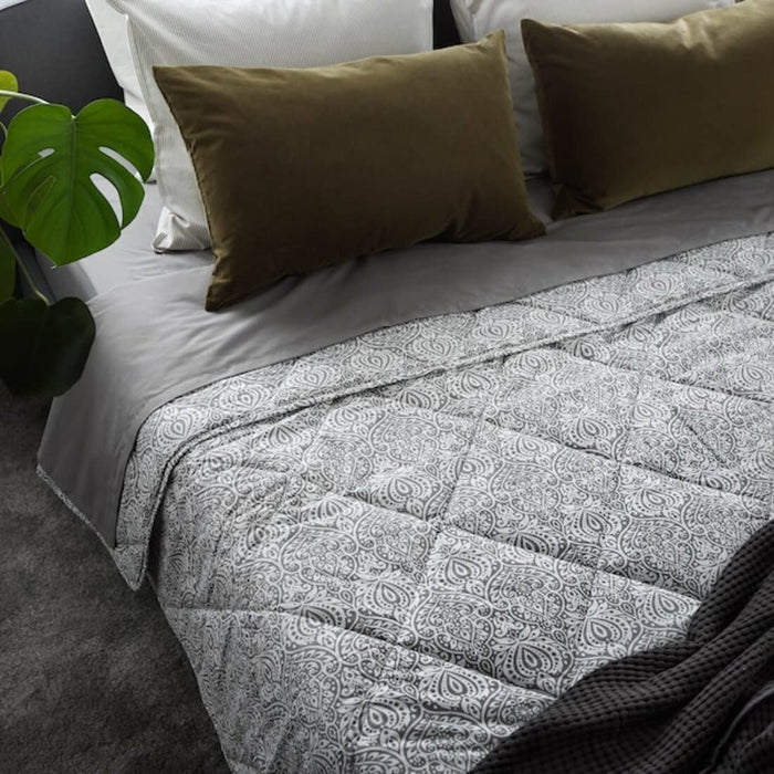 Upgrade Your Sleep with IKEA LÅGBJÖRK Duvet - Light Warm, Dark Grey/White 60489931