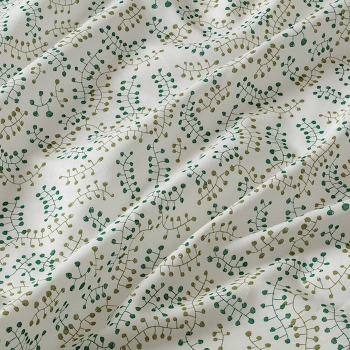Close-up of green cotton flat sheet from IKEA 00497482