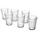 A set of clear glass tumblers with a simple, elegant design, perfect for everyday use.
