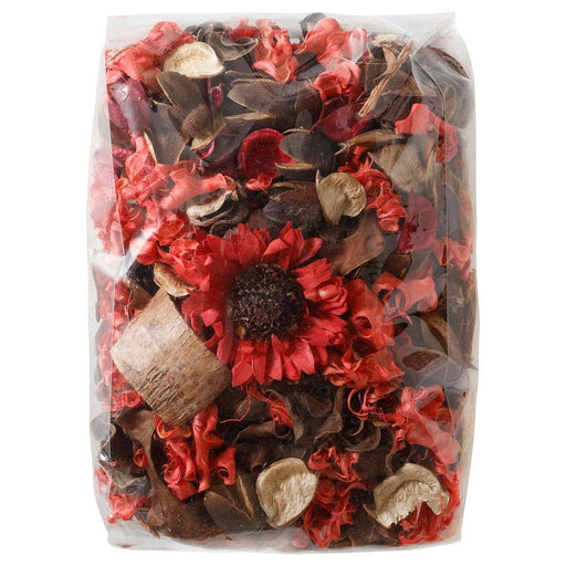 A clear plastic bag of Ikea potpourri featuring a blend of dried flowers, herbs in red color 90497487