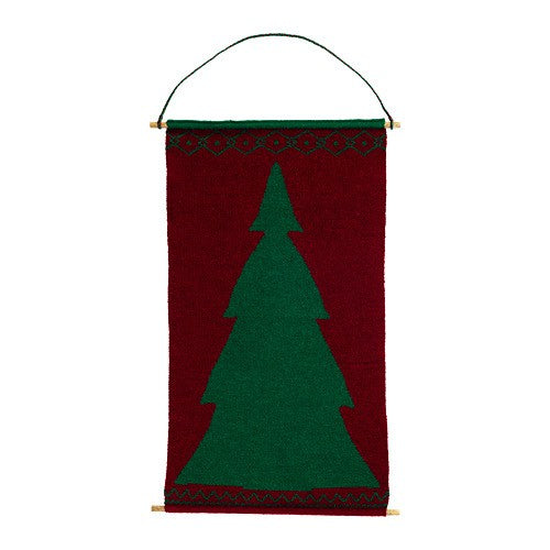 The IKEA Knitted Red/Green Wall Decorations on a wall, adding a cozy and inviting touch to the room decor  60475118