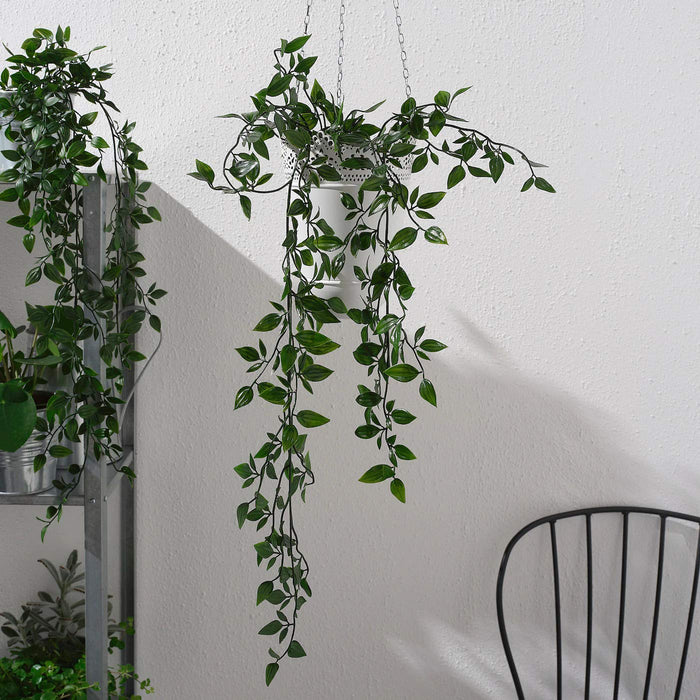 Digital Shoppy Add a touch of charm to your decor with the low-maintenance and high-quality IKEA Artificial Hanging Potted Plant.  40349545 