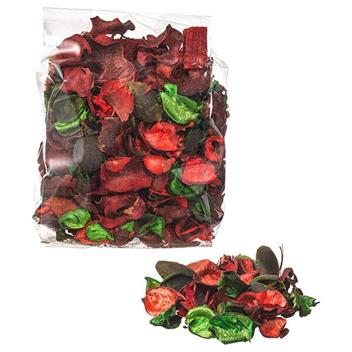 A clear plastic bag of Ikea potpourri featuring a blend of dried flowers, herbs, and spices in various colors 50337797 