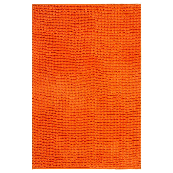 Orange bath mat from IKEA with plush texture and anti-slip backing for added safety and comfort 40242422
