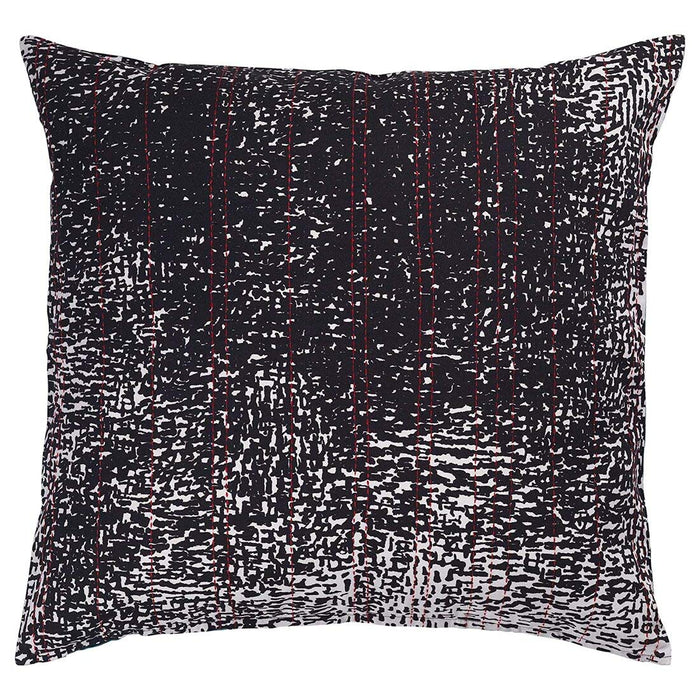 A picture of an IKEA grren/black cushion cover-8043436380434363