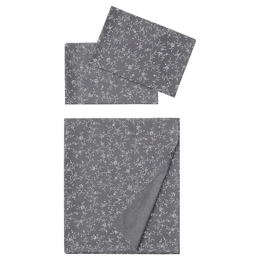 Grey cotton flat sheet and 2 pillowcase set from IKEA 40475162