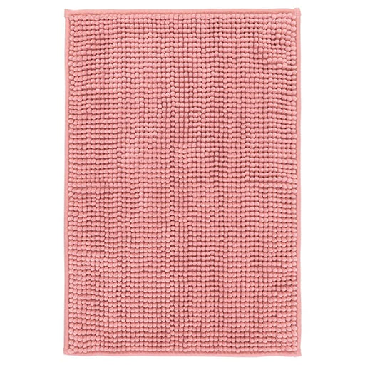 Pink bath mat from IKEA with plush texture and anti-slip backing for added safety and comfort 40422277