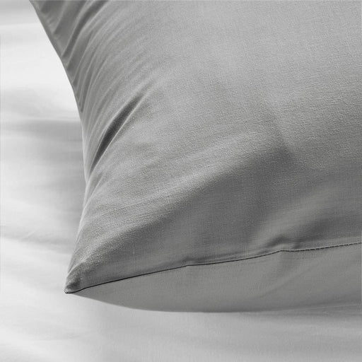 The edge of a grey pillowcase from IKEA, highlighting its bright and cheerful color 90482481