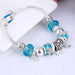 Digital Shoppy Bracelets & Bangles for Women Murano Beads Silver Plated Bracelet Price online ornaments, light blue SL665