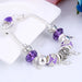 Digital Shoppy Bracelets & Bangles for Women Murano Beads Silver Plated Bracelet Price online ornament, purple, SL66