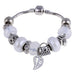 Digital Shoppy Bracelets & Bangles for Women Murano Beads Silver Plated Bracelet Price online ornaments,white&sliver SL675