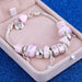 Digital Shoppy Bracelets & Bangles for Women Murano Beads Silver Plated Bracelet Price online ornaments,light pink, SL671