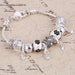 Digital Shoppy Bracelets & Bangles for Women Murano Beads Silver Plated Bracelet Price online ornaments,white , SL669