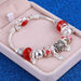 Digital Shoppy Bracelets & Bangles for Women Murano Beads Silver Plated Bracelet Price online ornaments,red, SL668