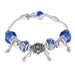 Digital Shoppy Bracelets & Bangles for Women Murano Beads Silver Plated Bracelet Price online ornaments, blue& silver, SL670