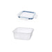 A square plastic food container with a lid, perfect for storing and preserving meals 30359177, 70361791
