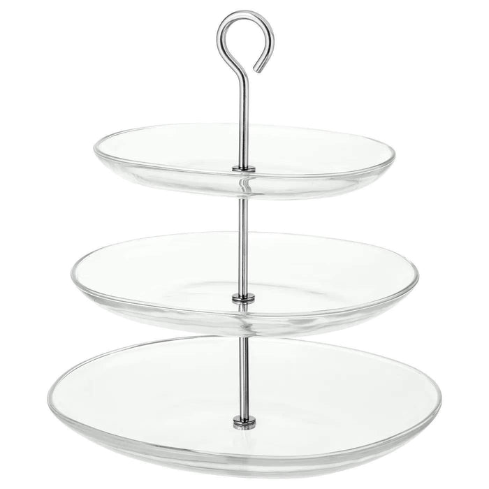 Digital Shoppy IKEA Serving Stand Stainless Steel - Three Tiers Clear Glass - digitalshoppy.in