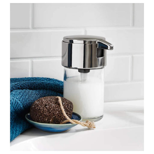 A sleek and stylish soap dispenser with a pump mechanism. 40291479