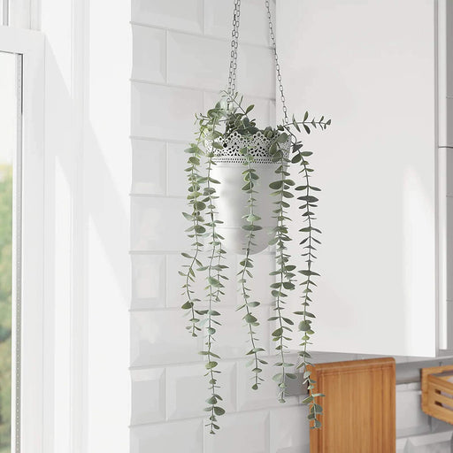 Digital Shoppy An artificial hanging eucalyptus plant from IKEA, designed for indoor or outdoor use, measuring 9 cm in length.  - digitalshoppy.in