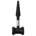 A sleek black meat hammer with a sturdy handle and textured surface for tenderizing meats 80163408