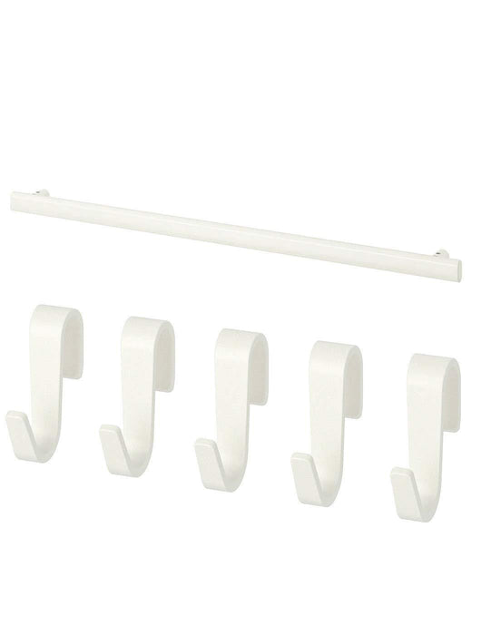 Digital Shoppy IKEA Multi Functional Rail And Hooks (1 Rail And 5 Hooks) - digitalshoppy.in