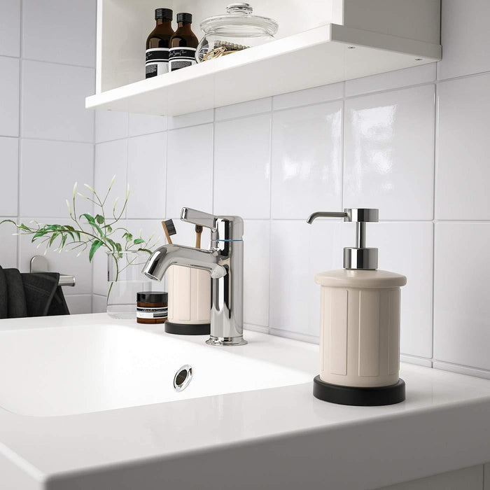This sleek, plastic soap dispenser from Ikea is easy to clean and refill 20349495 40349512 10349504 00344776