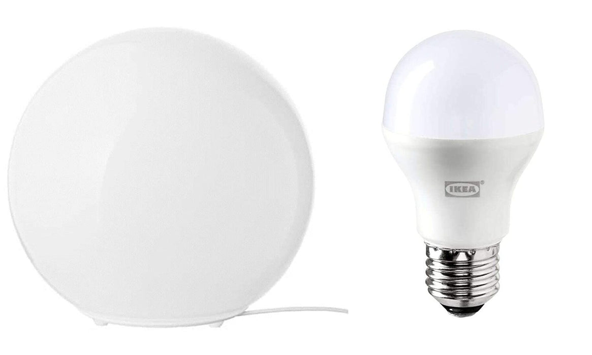 Digital Shoppy IKEA Table Lamp, White, 25 cm  with LED Bulb E27 825 Lumen, Opal White, 6500K - digitalshoppy.in