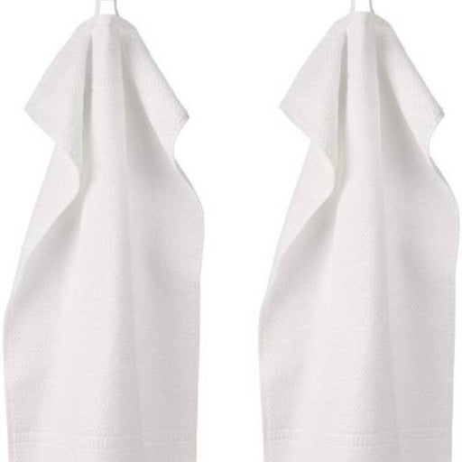 A White hand towel with a soft, smooth texture 70168468