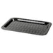 An IKEA Tray with a colorful geometric pattern made of lightweight melamine, perfect for outdoor entertaining.
