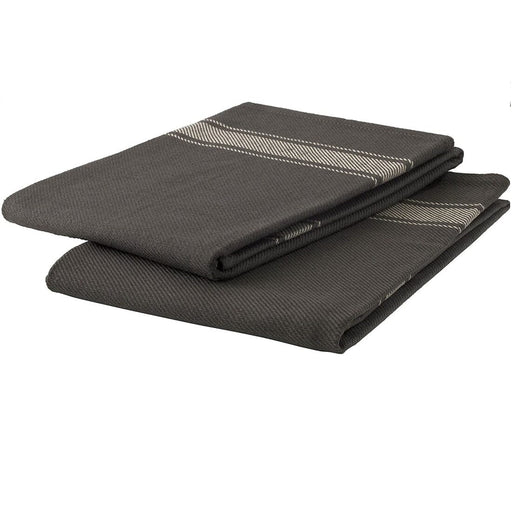 A folded Ikea dark grey hand towel with a simple design and textured 50292633
