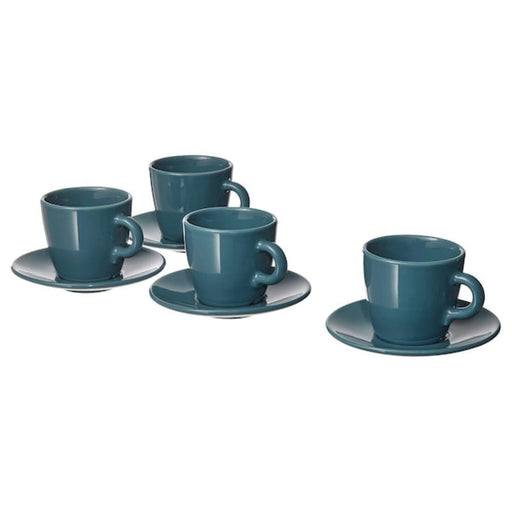 A set of four stoneware cups with matching saucers from IKEA  80481825