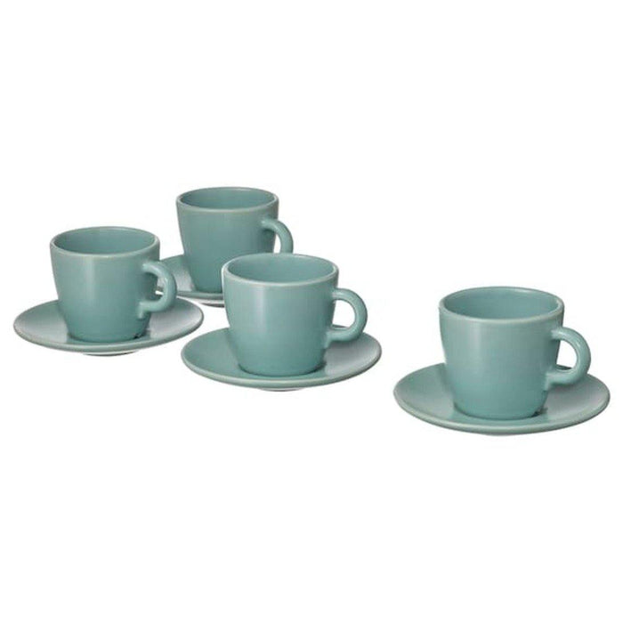 A set of four stoneware cups with matching saucers from IKEA  60481826