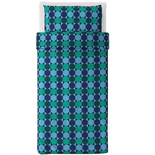 Digital Shoppy IKEA Quilt Cover and Pillowcase, Blue/Green, 150x200/50x80 cm (59x79/20x32) 404.232.91, 40423291