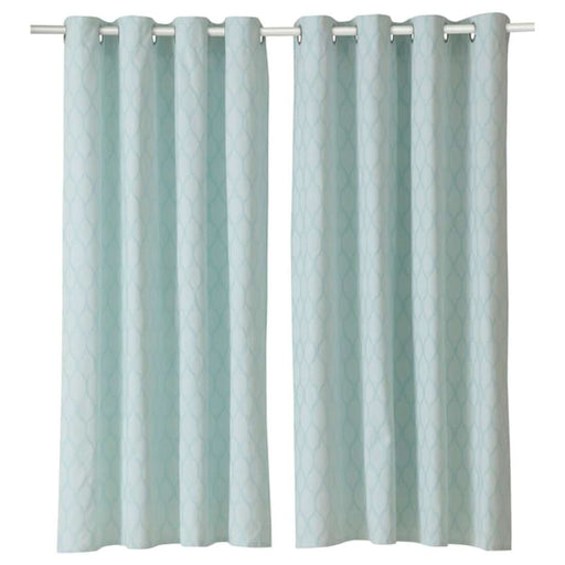 Digital Shoppy IKEA Curtains, 1 Pair, White/Turquoise, 145x150 cm (57x59 ) 00507513,Curtain, Window Curtain Online, Designer Curtain Online, Plain curtains, Curtains for home      