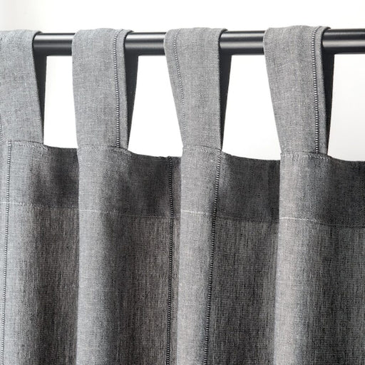 Grey curtains from IKEA, sold in pairs and featuring convenient tie-backs. Dimensions are 140x150 cm.  