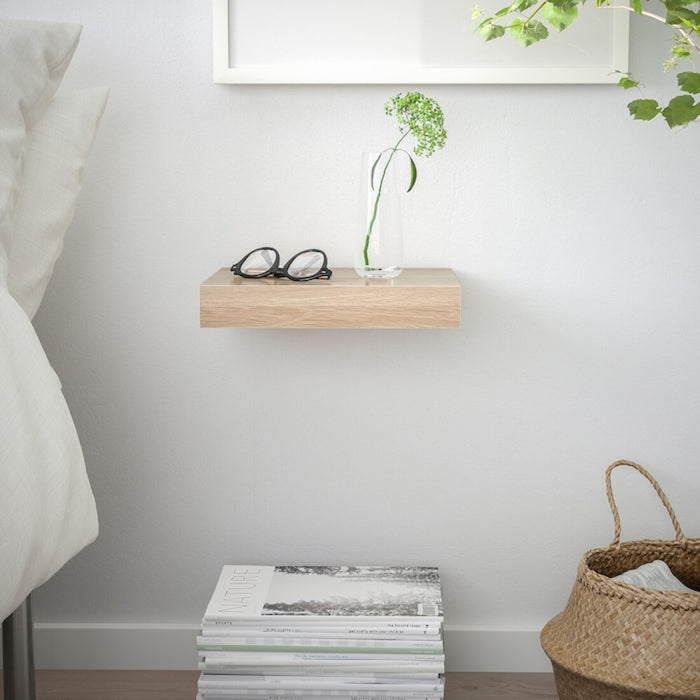  wall-mounted shelving unit in light wood, perfect for storing and displaying items in any room from IKEA