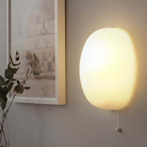Digital Shoppy IKEA Wall lamp, Wired-in Installation, White Glass. 30498003