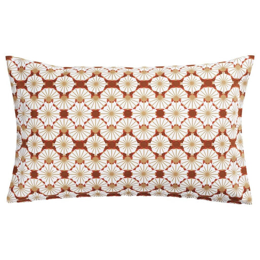 A photo of an Ikea cushion cover in an Orange/Beige color with a floral pattern-20492073