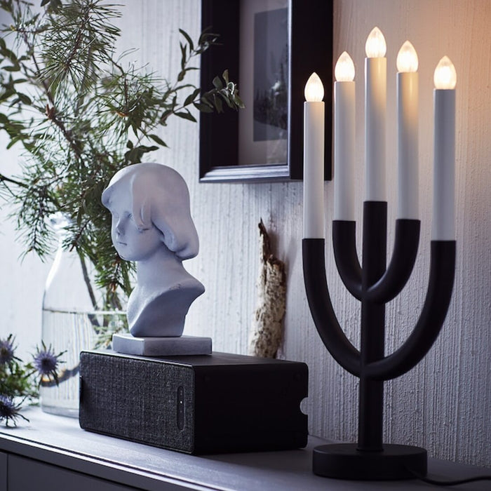 Digital Shoppy IKEA LED 5-armed candelabra, black, 46 cm.70503149