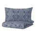A photo of IKEA's  Duvet Cover and 2 Pillowcases, Dark Blue/White, 240x220/50x80 cm.        90500545      