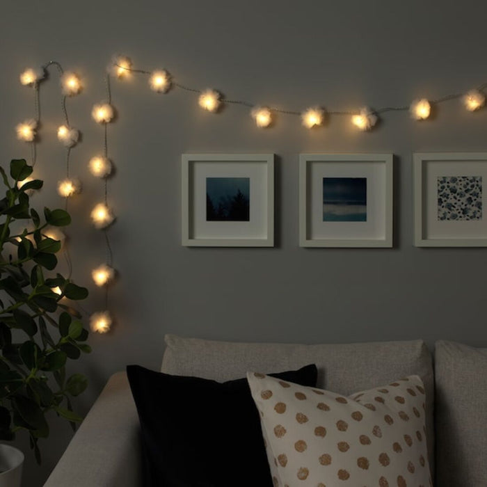 Digital Shoppy IKEA LED Lighting Chain with 24 Lights, Indoor/Tulle White, Grey.80421351