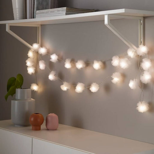 Digital Shoppy IKEA LED Lighting Chain with 24 Lights, Indoor/Tulle White, Grey.80421351