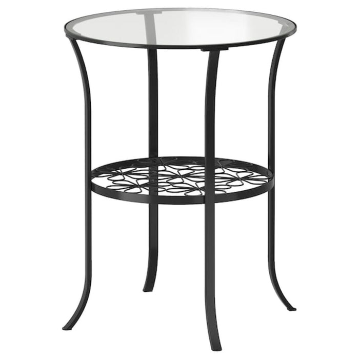 kea side table in black/clear glass with a sleek and modern design.  20161558      