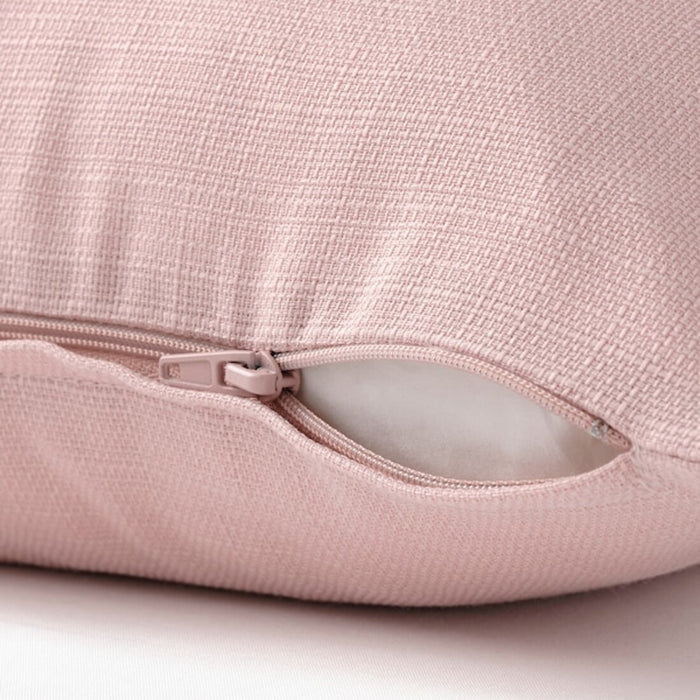 An image of an IKEA cushion cover with a Light Pink color showcasing its soft texture and hidden zipper- 50495249